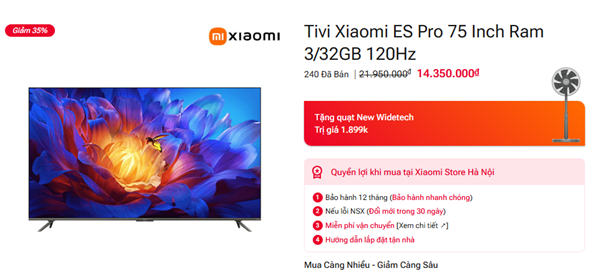 tivi xiaomi rot gia khong tuong vao mua black friday 5 trieu da rinh ngay cuc pham loai 100 inch giam hon 10 trieu 1