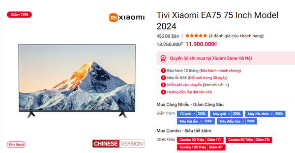 tivi xiaomi rot gia khong tuong vao mua black friday 5 trieu da rinh ngay cuc pham loai 100 inch giam hon 10 trieu 3